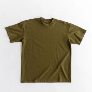 ARQ Set of 2Heavyweight 100% Organic Cotton Short Sleeve Tee Olive | Made in USA